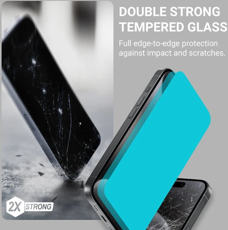 Crong EasyShield 2 vnt. - Apsauginis stiklas skirtas Apple iPhone 16 Plus / Apple iPhone 15 Plus (2 pieces)