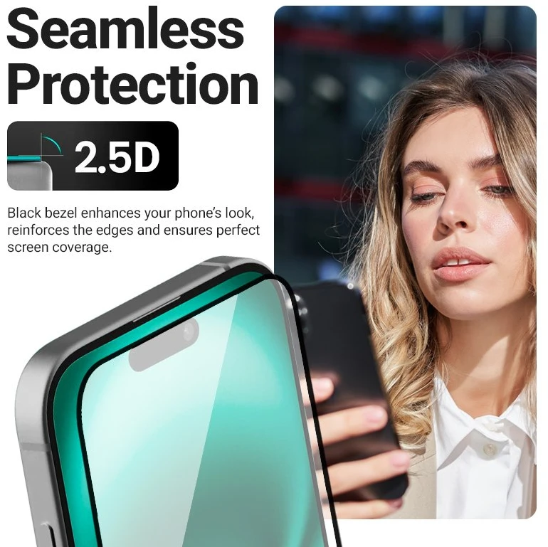 Crong 3D Armour Glass - Apsauginis stiklas Apple iPhone Air + Installation Frame