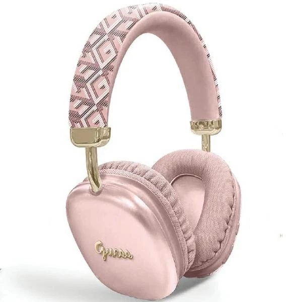 Guess Bluetooth on-ear ausinės GUBHK1GCTCSP rožinės spalvos Gcube Metallic Script Logo