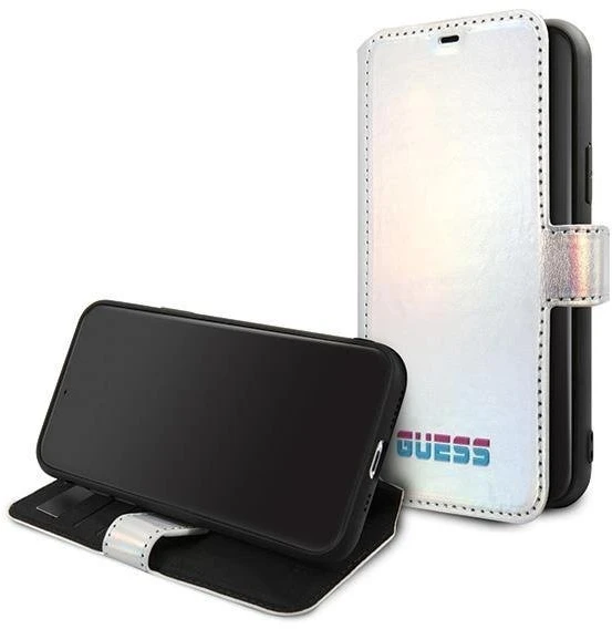 Dėklas [ ] Guess GUFLBKN58BLD iPhone 11 Pro sidabrinis / sidabrinis book Iridescent