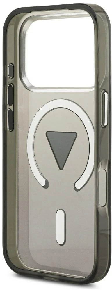 GUESS dėklas, skirtas IPHONE 17 Pro Max, suderinamas su MagSafe GUHMP17XHGTMLCGK (IML gradientas su trikampio logotipu), juodas