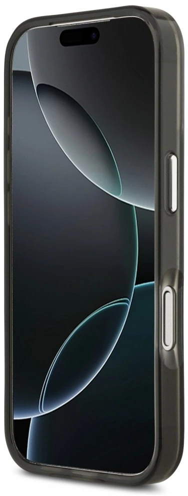 GUESS dėklas, skirtas IPHONE 17 Pro Max, suderinamas su MagSafe GUHMP17XHGTMLCGK (IML gradientas su trikampio logotipu), juodas