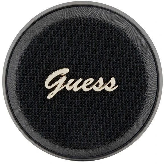 Dėklas Guess magnetinis Bluetooth garsiakalbis su MagSafe tvirtinimu, juodas