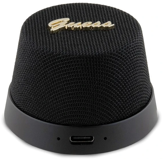 Dėklas Guess magnetinis Bluetooth garsiakalbis su MagSafe tvirtinimu, juodas