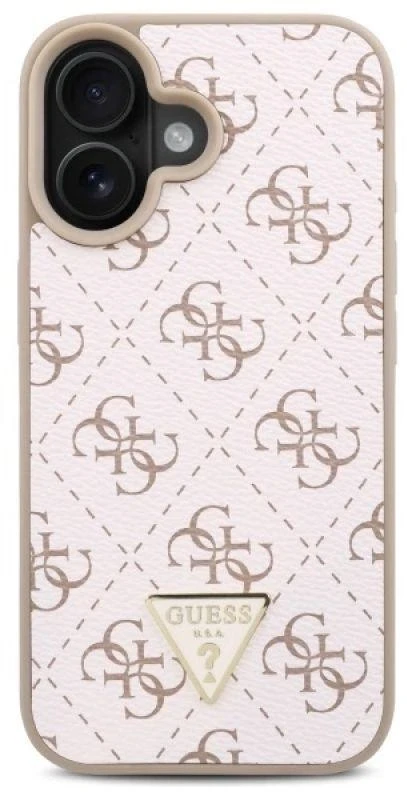 Guess GUHCP16SPG4GPH Apple iPhone 16 6.1″ baltos spalvos kietas dėklas New 4G Triangle
