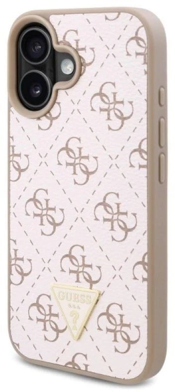 Guess GUHCP16SPG4GPH Apple iPhone 16 6.1″ baltos spalvos kietas dėklas New 4G Triangle