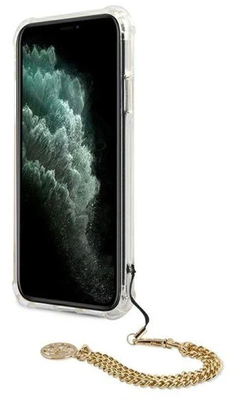 Guess Peony Chain dėklas iPhone 11 Pro telefonui, aukso spalvos