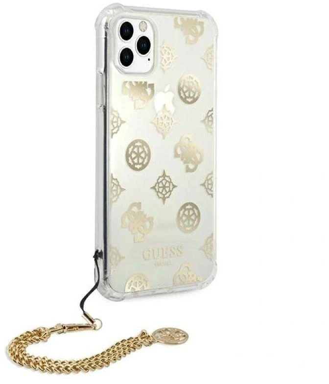 Guess Peony Chain dėklas iPhone 11 Pro telefonui, aukso spalvos