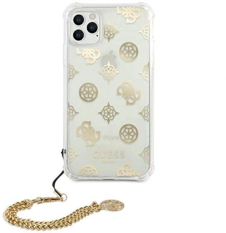 Guess Peony Chain dėklas iPhone 11 Pro telefonui, aukso spalvos
