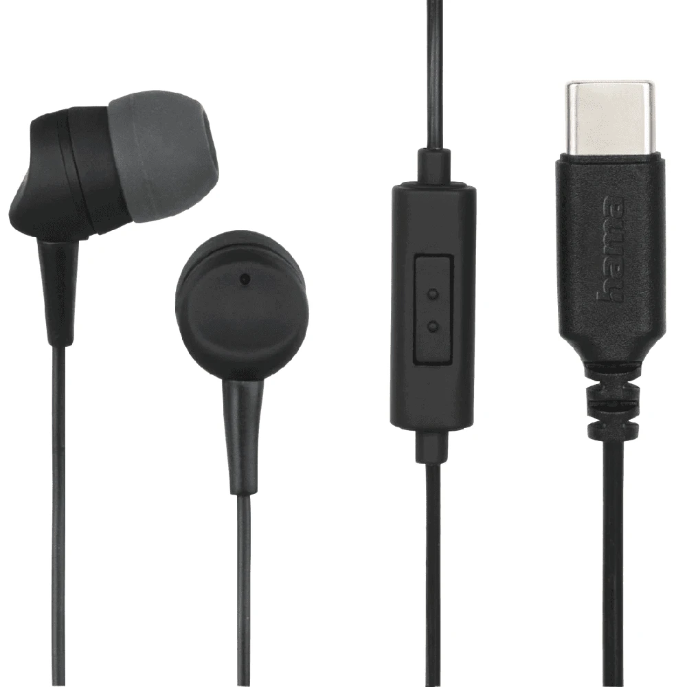 Dėklas Hama Sea II juodos USB-C į ausis įdedamos ausinės