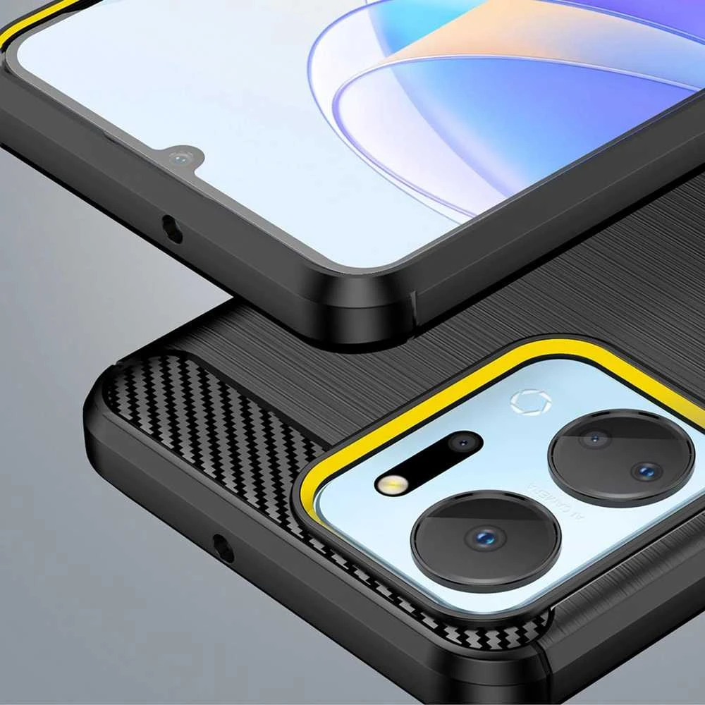 Telefono dėklas Hurtel Carbon Case silicone, skirtas Honor Play 40 Plus / Honor X7a