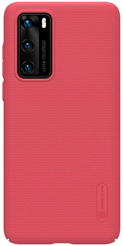 Nillkin Super Frosted Shield dėklas telefonui Huawei P40 raudonos spalvos