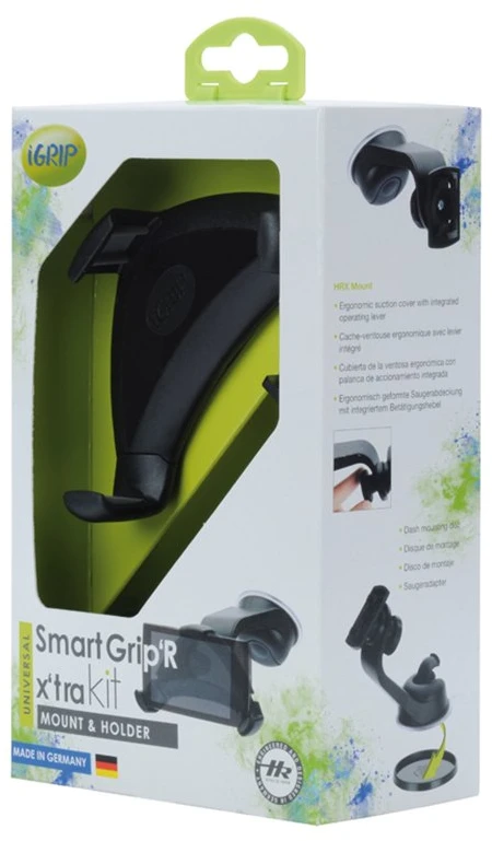 „iGrip Universal Smart Grip'R x'tra Kit“ – universalus automobilinis laikiklis išmaniesiems telefonams, kurių skersmuo 56–81 mm / aukštis 114–138 mm