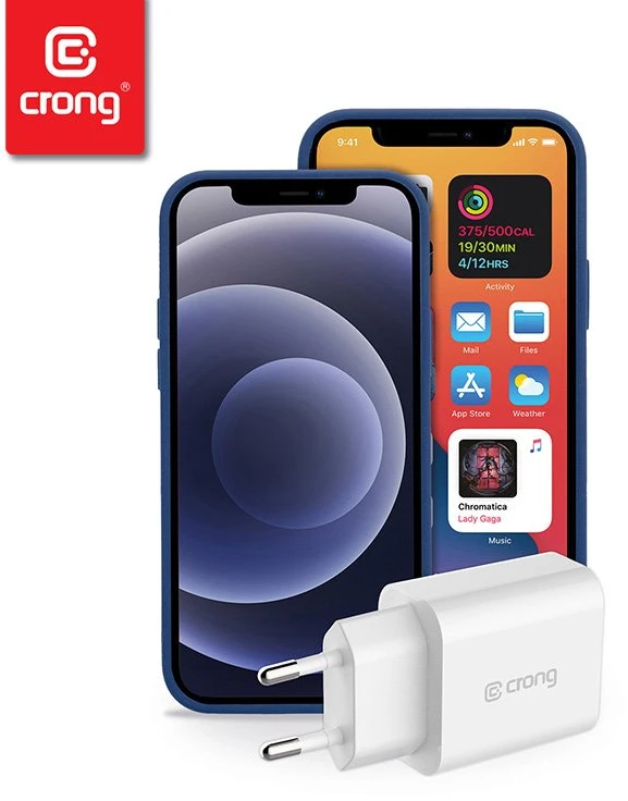 Crong USB-C Travel Charger – Įkroviklis jungiama į tinklą USB-C Power Delivery 20W (balta)