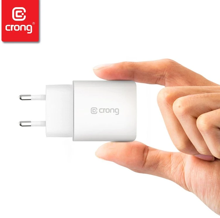 Crong USB-C Travel Charger – Įkroviklis jungiama į tinklą USB-C Power Delivery 20W (balta)
