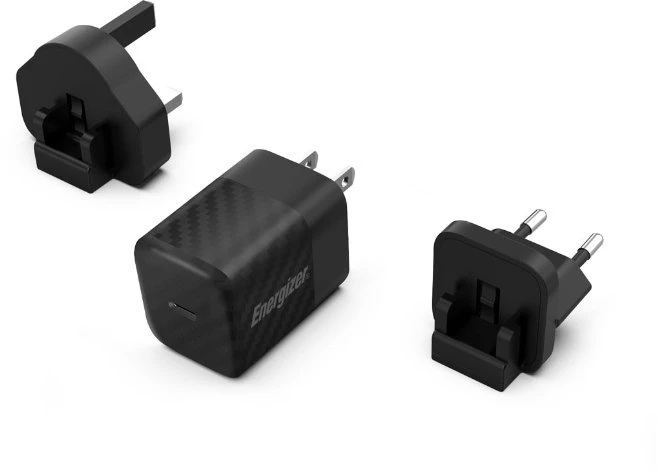 Dėklas Energizer Ultimate - Multiplug EU / UK / US GaN 20W PD mains įkroviklis juodos spalvos