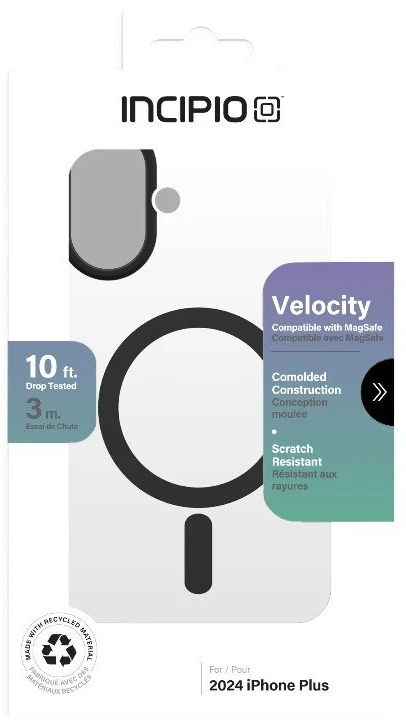Incipio Velocity MagSafe - dėklas Apple iPhone 16 Plus Clear / Juodas