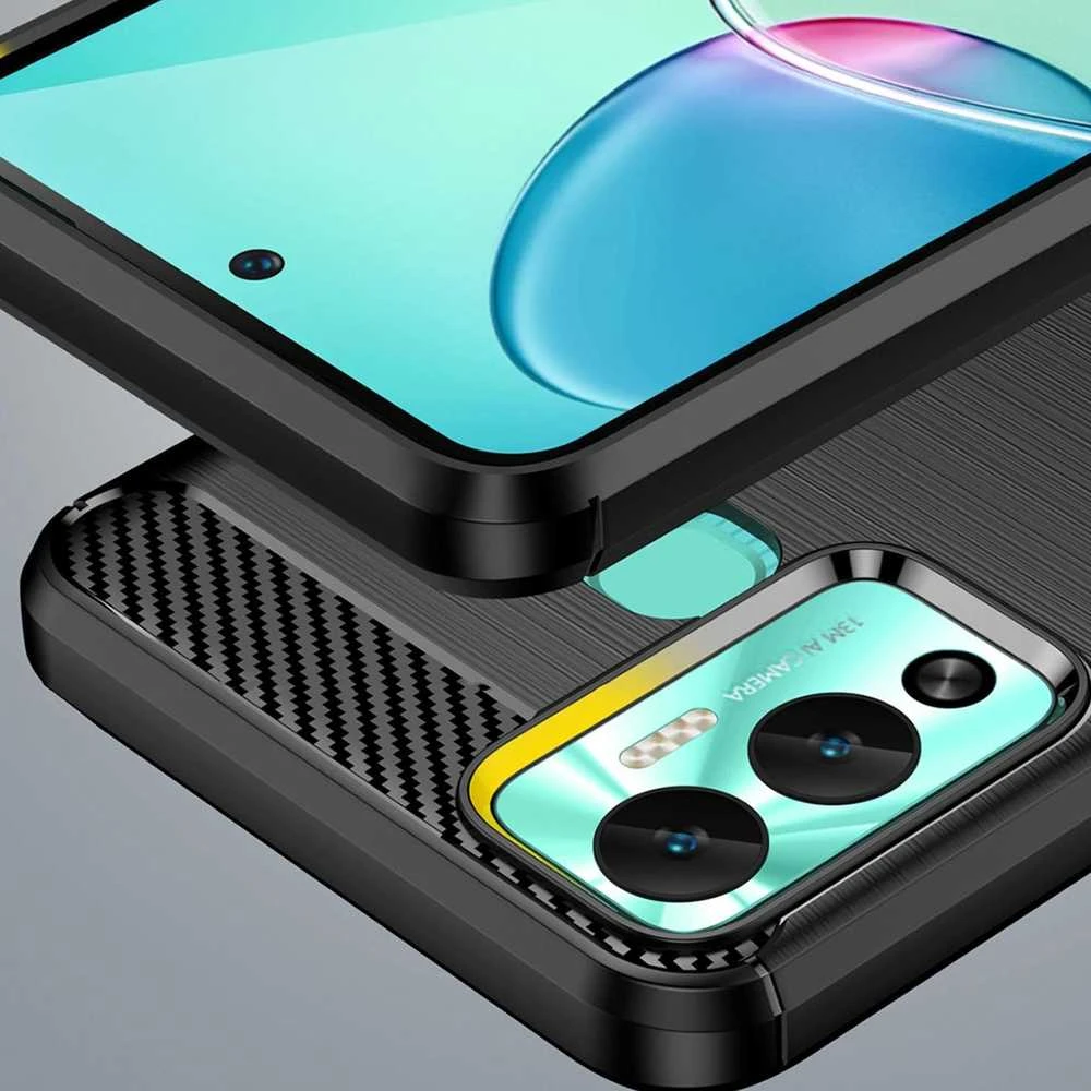 Hurtel Carbon Infinix Hot 12 Play NFC / Hot 12 Play flexible silikoninis carbon dėklas telefonui juodos spalvos