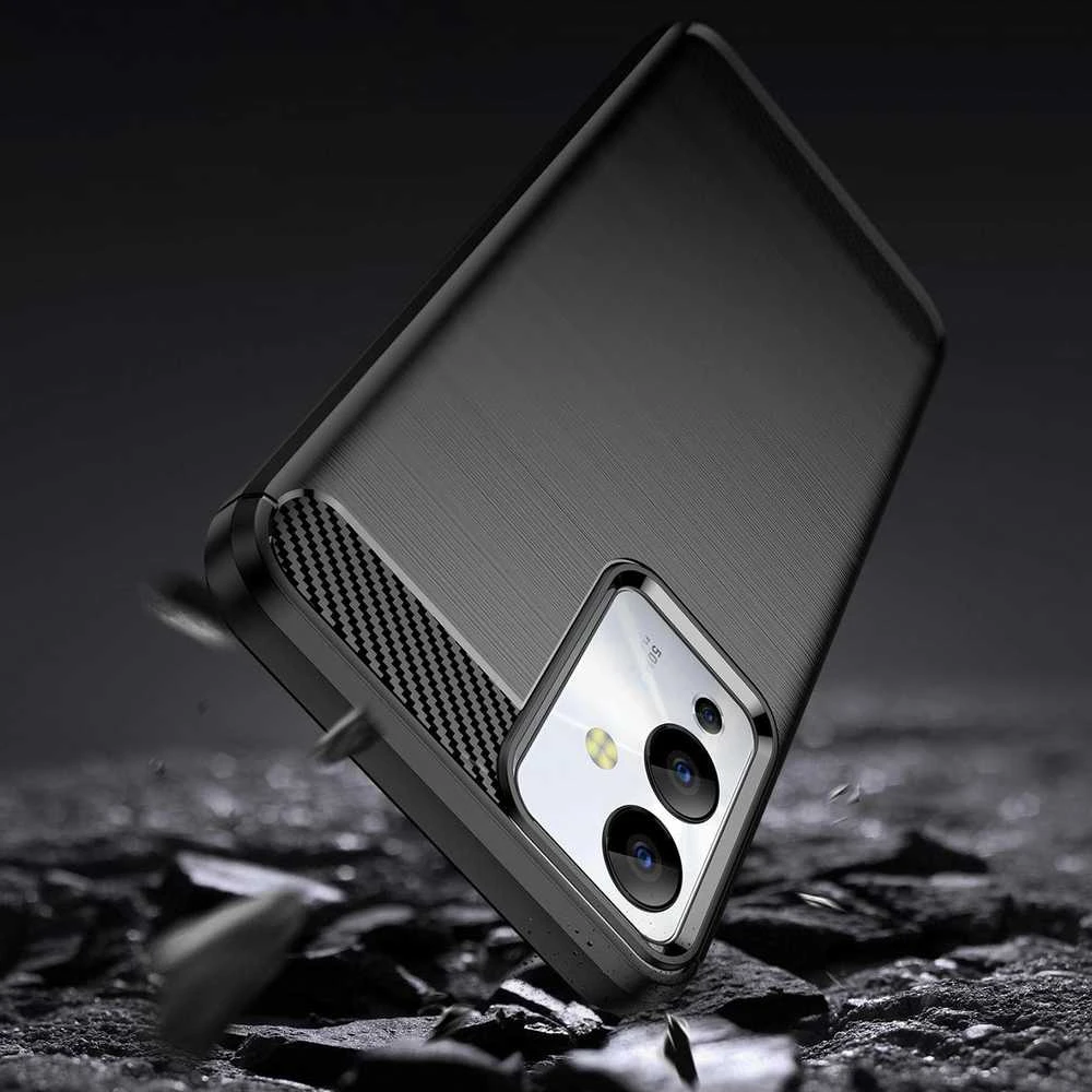 Hurtel Carbon Infinix Note 12i flexible silikoninis carbon dėklas telefonui juodos spalvos
