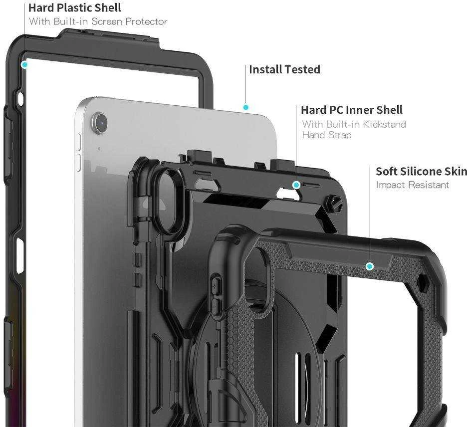 Tech-Protect Solid360 Apple iPad 10.9” 10 / 2022 / 11” 11 / 2025 – dėklas planšetiniam kompiuteriui juodos spalvos