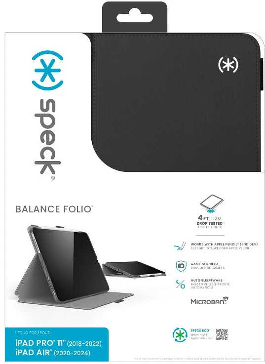 Speck Balance Folio do iPad Air 11” (2026 - 2024) / iPad Air 10.9” (5-4 gen.) (2022-2020) / iPad Pro 11" (2022-2018) juoda