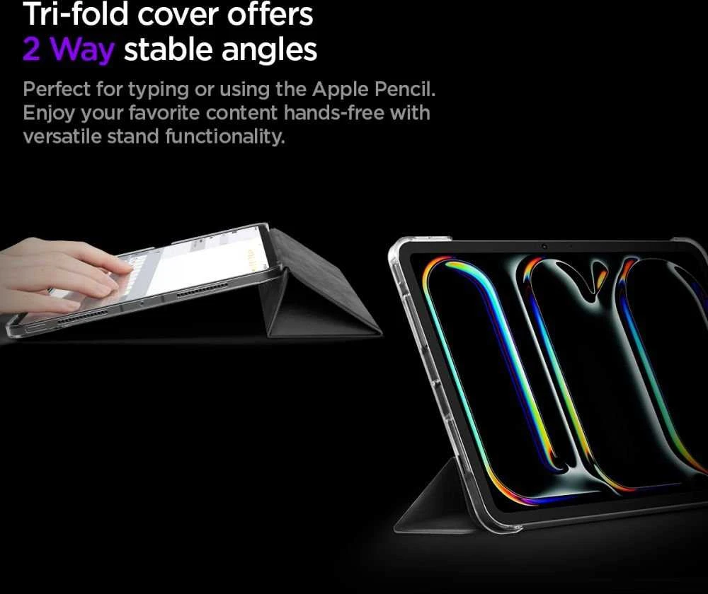 Spigen Liquid Air dėklas skirtas Apple iPad Pro 11” 5 / 6 2024-2025 juodos spalvos