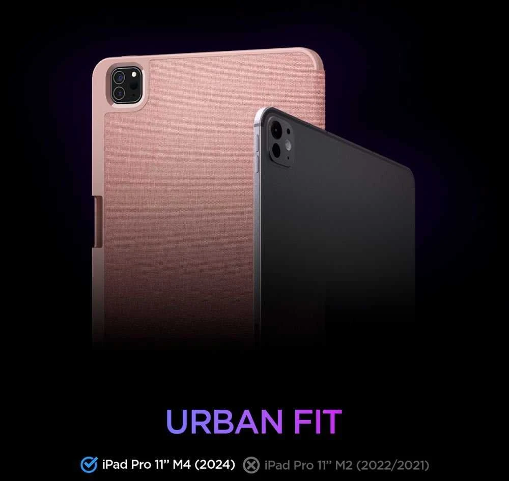 Spigen Urban Fit dėklas skirtas Apple iPad Pro 11" 5 / 6 / 2024-2025 – rožinės spalvos