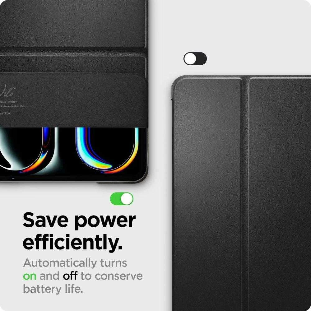 Spigen Smart Fold Apple iPad Pro 13" 2024 dėklas – juodos spalvos