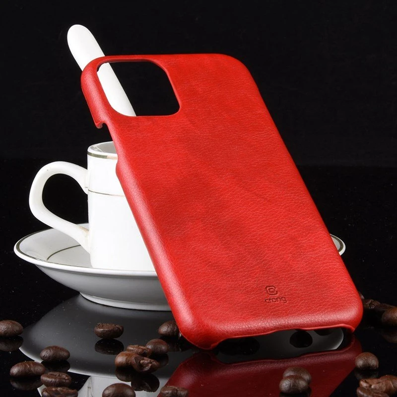 Crong Essential Cover - PU Leather dėklas skirtas Apple iPhone 11 Pro Raudona