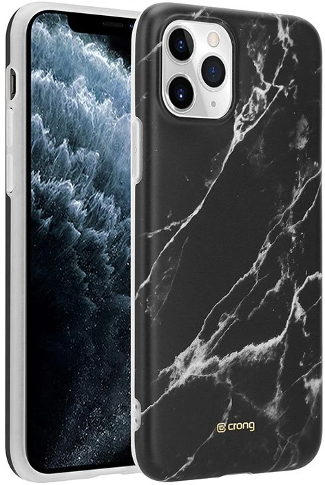 Crong Marble dėklas – dėklas skirtas Apple iPhone 11 Pro Juodas
