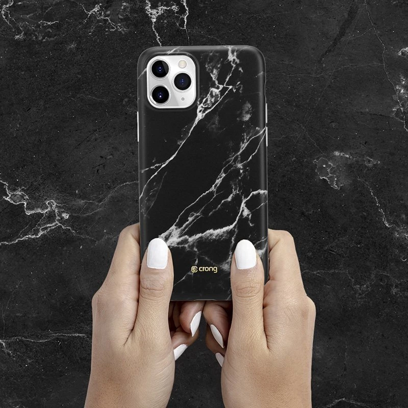 Crong Marble dėklas – dėklas skirtas Apple iPhone 11 Pro Juodas