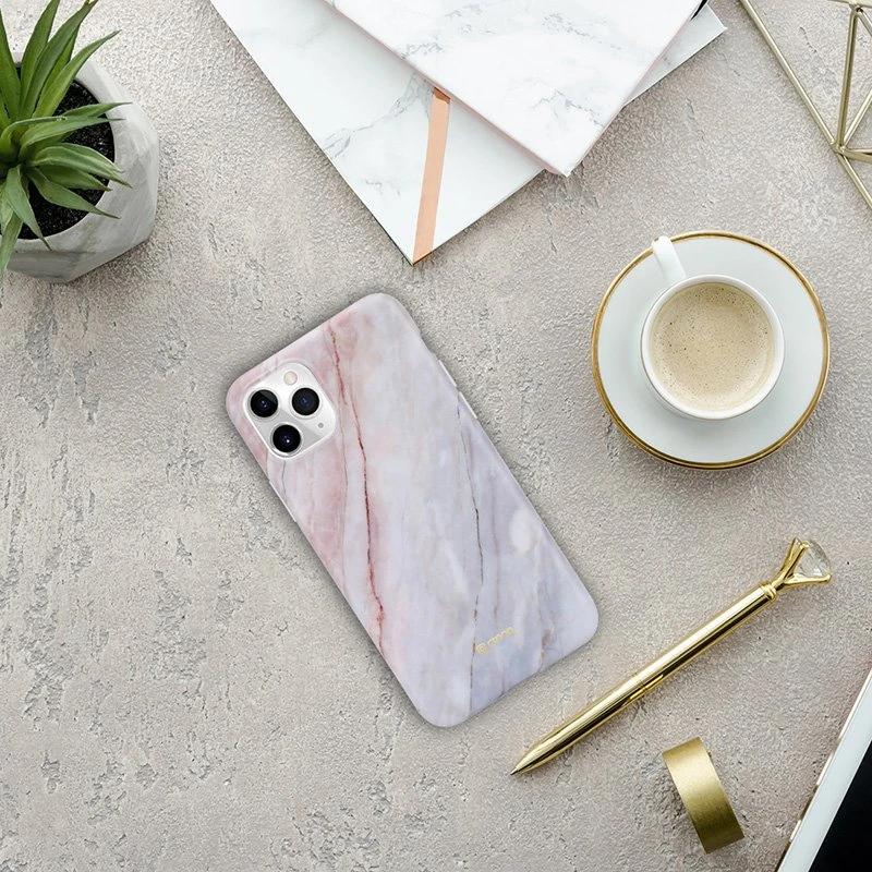 Crong Marble dėklas – dėklas skirtas Apple iPhone 11 Pro Rožinė