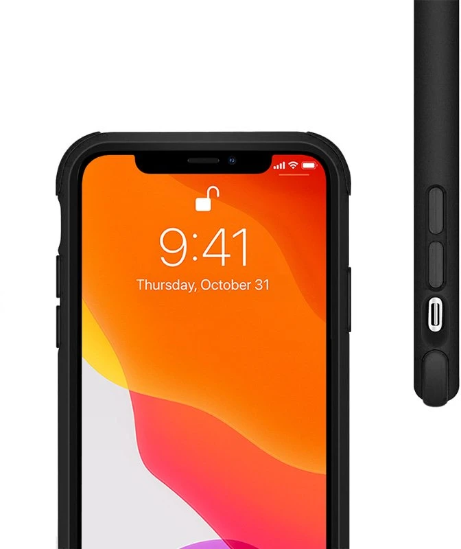 Crong Trace Clear Cover - Hybrid Protective dėklas skirtas Apple iPhone 11 Pro Juodas/Juodas