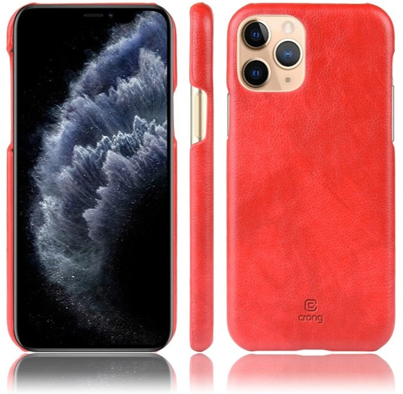 Crong Essential Cover - PU Leather dėklas skirtas Apple iPhone 11 Pro Max Raudona