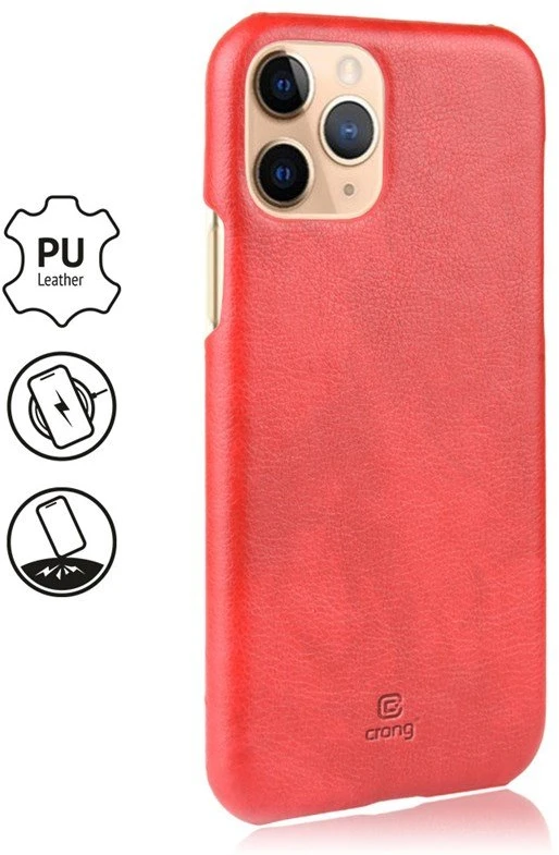 Crong Essential Cover - PU Leather dėklas skirtas Apple iPhone 11 Pro Max Raudona
