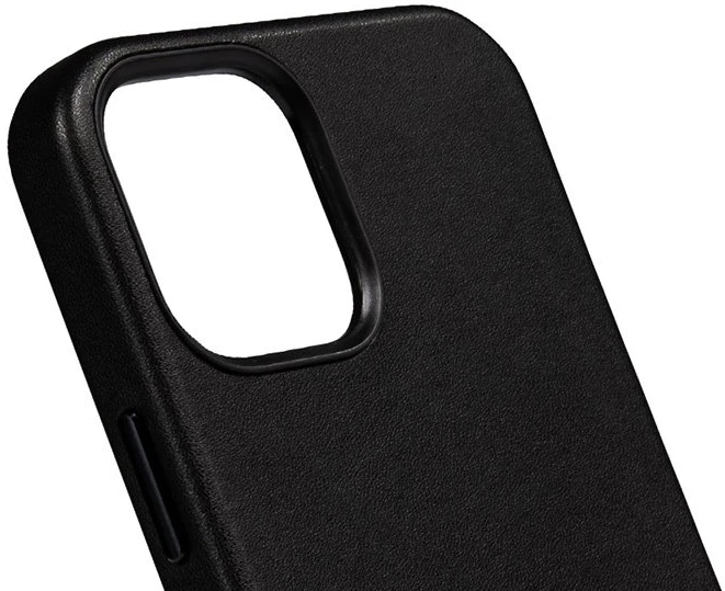 Crong Essential Cover - Leather dėklas skirtas Apple iPhone 12 Pro Max Juodas