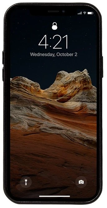Crong Essential Cover - Leather dėklas skirtas Apple iPhone 12 Pro Max Juodas