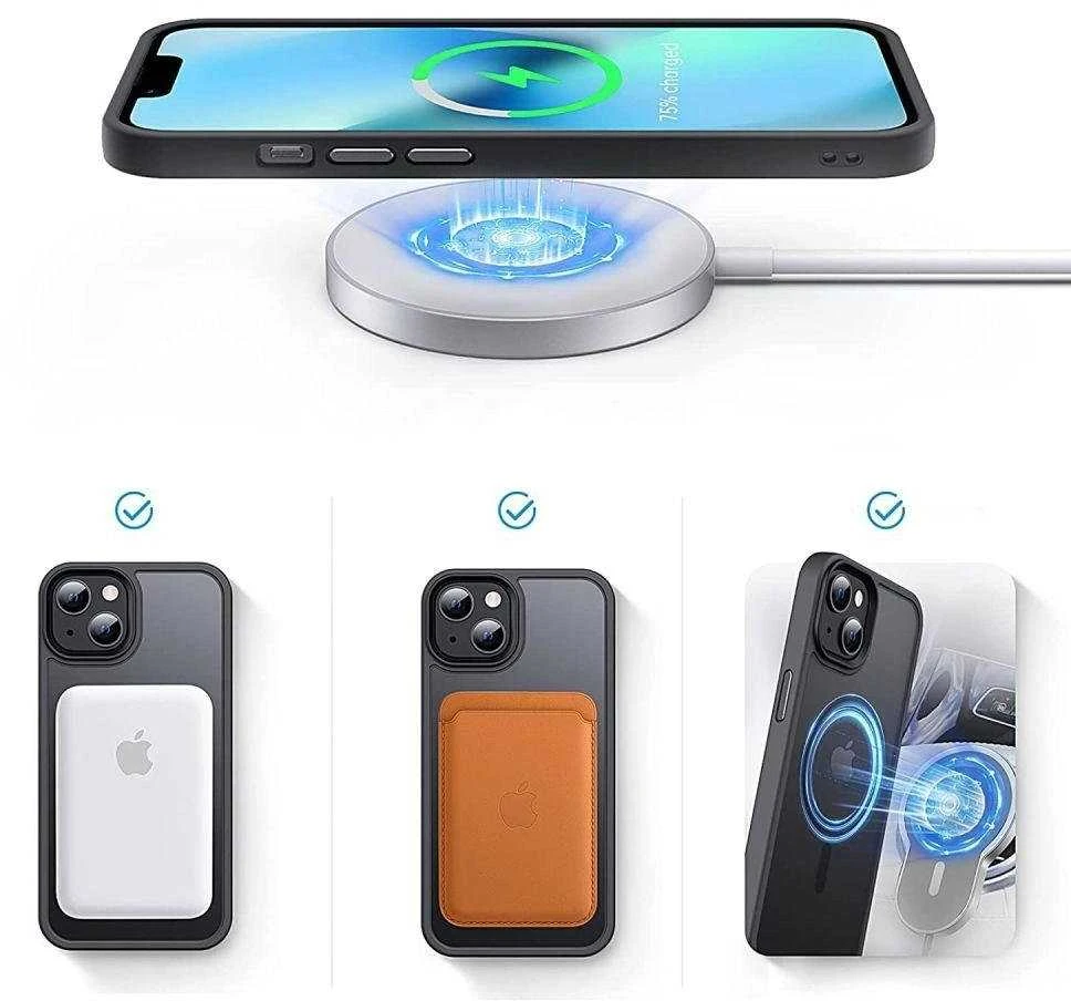 Tech-Protect MagMat MagSafe Apple iPhone 13 Pro – matte dėklas telefonui juodos spalvos