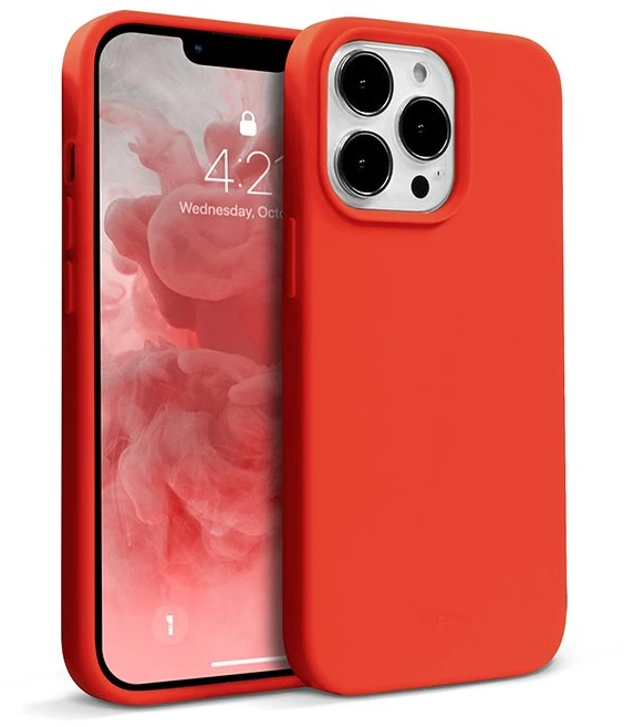 Crong Color Cover Liquid Silicone dėklas skirtas Apple iPhone 13 Pro Max Raudona