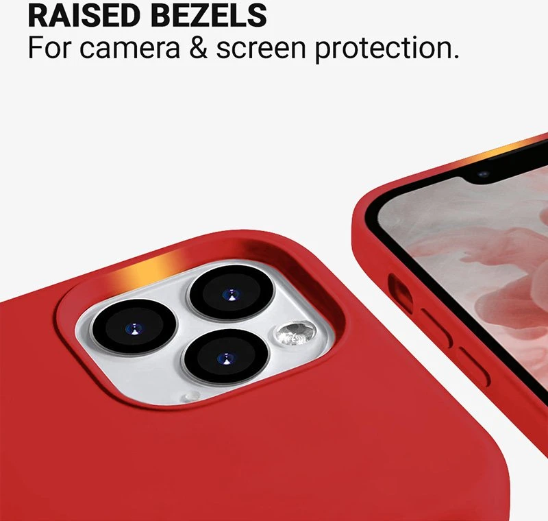 Crong Color Cover Liquid Silicone dėklas skirtas Apple iPhone 13 Pro Max Raudona