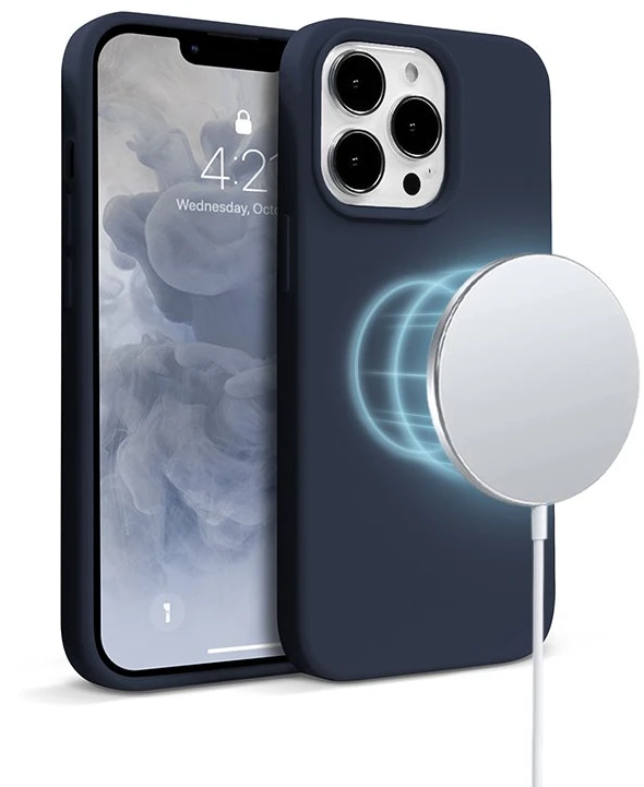 Crong Color Cover Magnetic dėklas skirtas Apple iPhone 13 Pro Max Navy Mėlyna