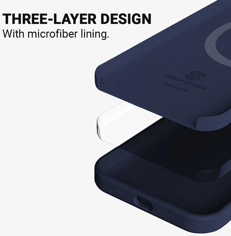 Crong Color Cover Magnetic dėklas skirtas Apple iPhone 13 Pro Max Navy Mėlyna