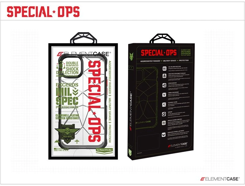 Element Case Element dėklas Special Ops X5 - dėklas skirtas Apple iPhone 14 Mil-Spec Drop Protection Clear/Juodas