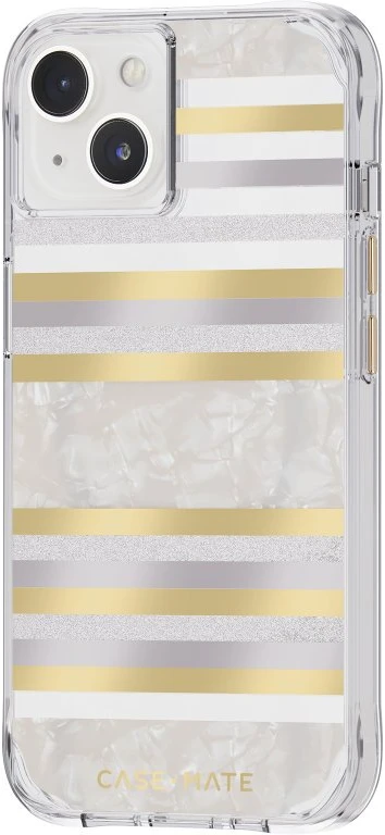 Case-Mate Pearl Stripes MagSafe - dėklas decorated su mother-of-pearl skirtas Apple iPhone 14 / Apple iPhone 13 Pearl Stripes