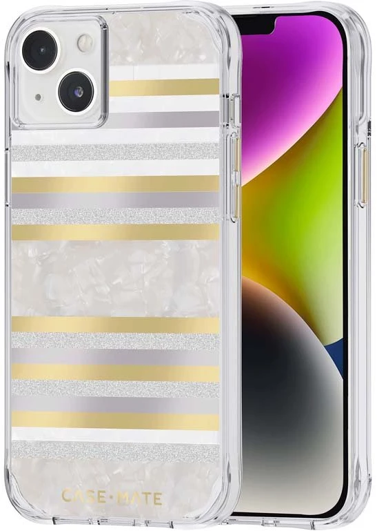Case-Mate Pearl Stripes MagSafe - dėklas decorated su mother-of-pearl skirtas Apple iPhone 14 Plus Pearl Stripes