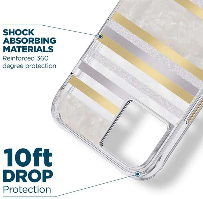 Case-Mate Pearl Stripes MagSafe - dėklas decorated su mother-of-pearl skirtas Apple iPhone 14 Plus Pearl Stripes