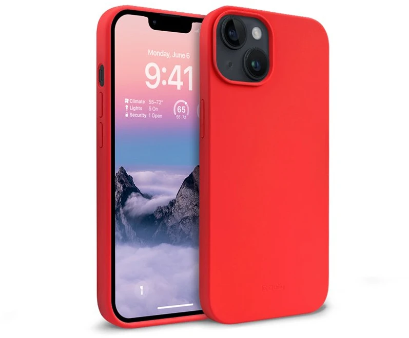 Crong Color Cover Liquid Silicone dėklas skirtas Apple iPhone 14 Max Raudona