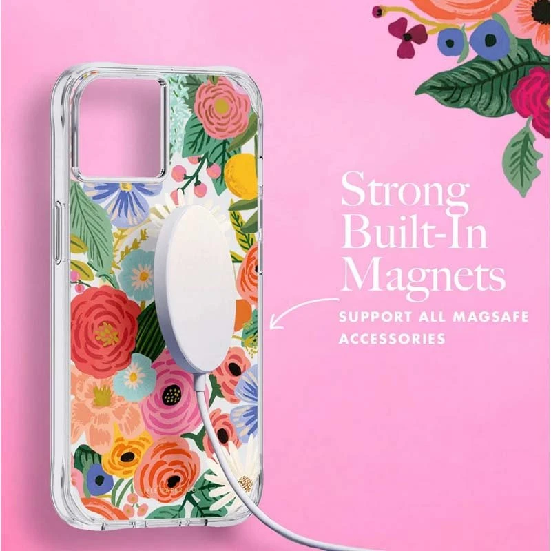 Rifle Paper Clear MagSafe - dėklas skirtas Apple iPhone 14 Plus Garden Party Blush