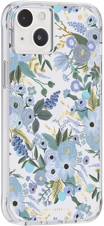 Rifle Paper Clear - dėklas skirtas Apple iPhone 14 Plus Garden Party Mėlyna