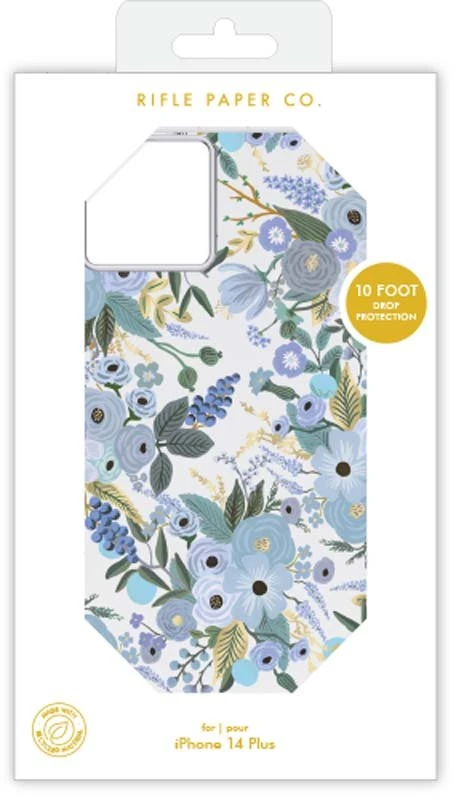 Rifle Paper Clear - dėklas skirtas Apple iPhone 14 Plus Garden Party Mėlyna